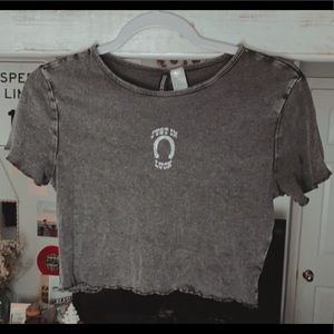 H&M Washed Black Baby Tee